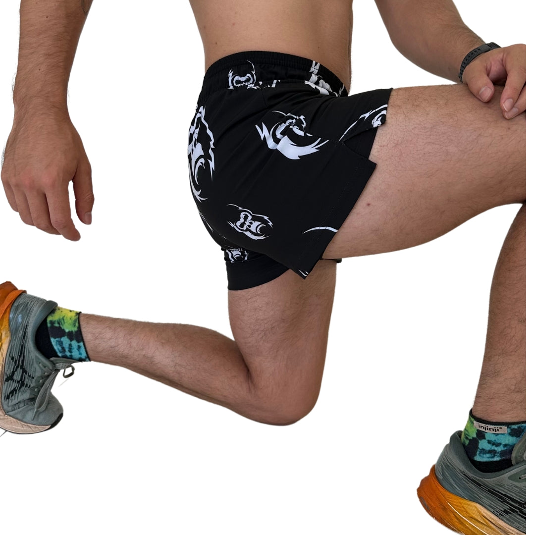 Short deportivo KINESTESIA — SHORT NEGRO JUNGLE CON LICRA INTERNA HOMBRE | Ropa Deportiva México