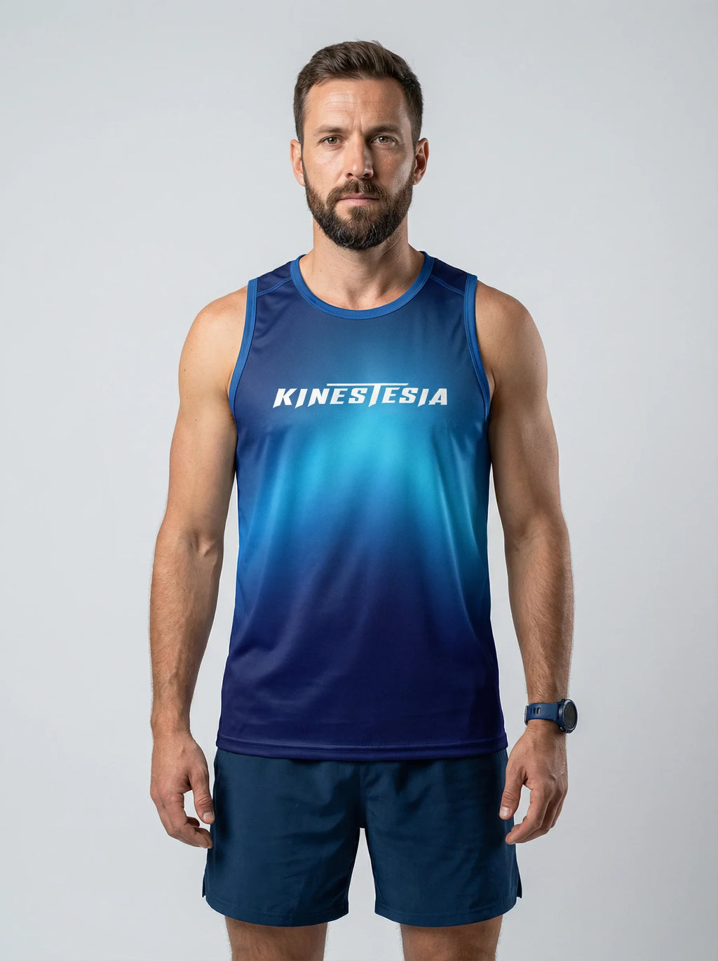PLAYERA TANK HOMBRE SIN MANGAS AZUL DEGRADADO