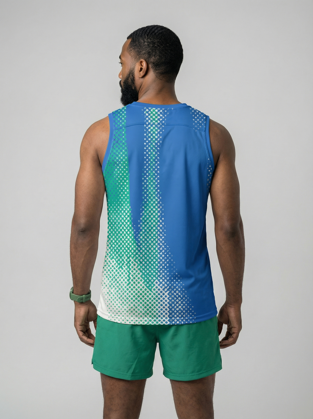 Playera deportiva de mujer — PLAYERA TANK HOMBRE SIN MANGAS AZUL TURQUESA MIXED — Kinestesia. Activewear premium.