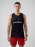 Playera deportiva KINESTESIA — PLAYERA TANK HOMBRE SIN MANGAS NEGRA PUNTOS AZUL R | Ropa Deportiva México