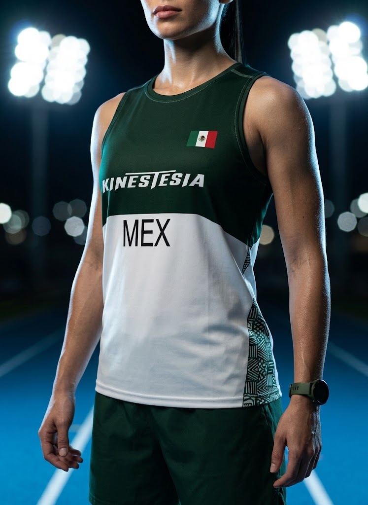 PLAYERA TANK MUJER SIN MANGAS VERDE Y BLANCO MEXICO
