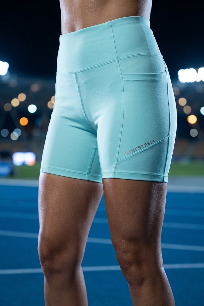 BIKER SHORT AZUL MENTA con BOLSA MUJER KINESTESIA