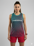 Playera deportiva KINESTESIA — PLAYERA TANK MUJER SIN MANGAS PUNTOS VERDE ROJO MI | Ropa Deportiva México