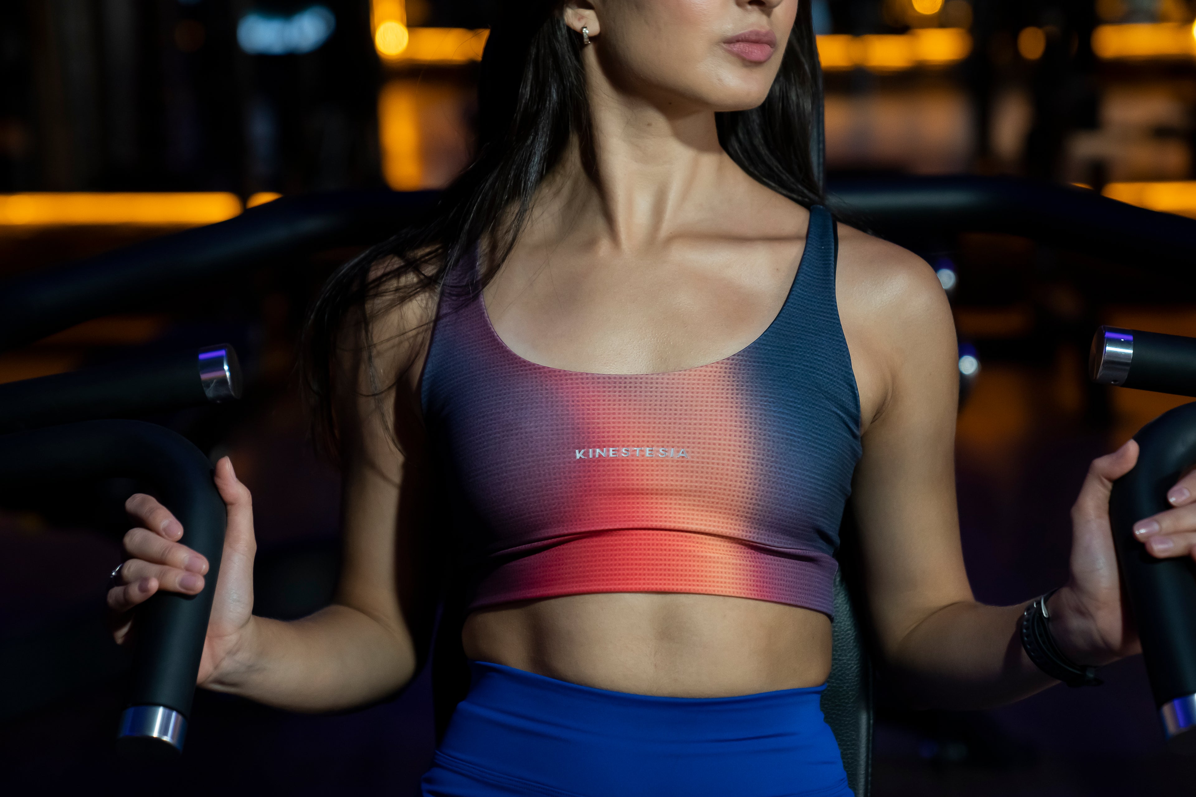 TOP DEPORTIVO MUJER NEGRO NARANJA DEGRADADO