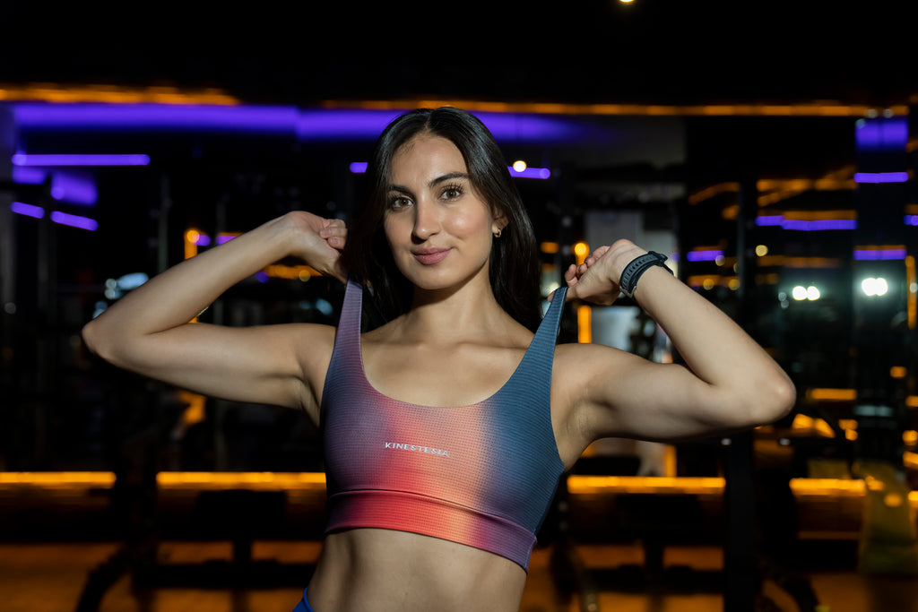 TOP DEPORTIVO MUJER NEGRO NARANJA DEGRADADO