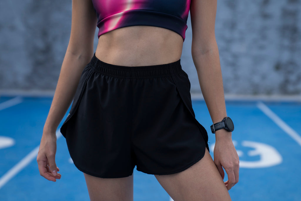RUNNING SHORT NEGRO MUJER UNISEX HOMBRE