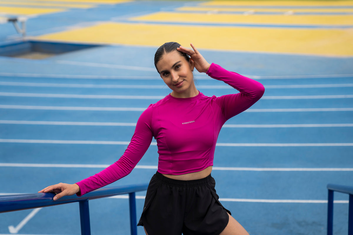 PLAYERA MANGA LARGA ROSA BUGAMBILIA PARA MUJER