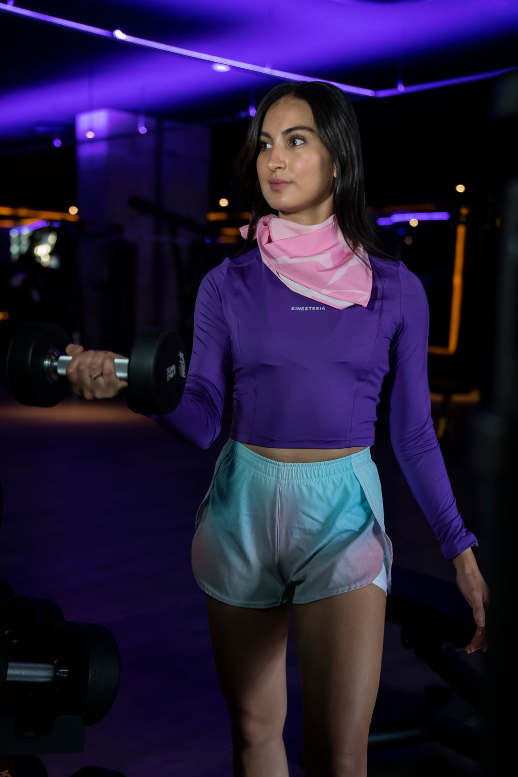 PLAYERA MANGA LARGA MORADO PARA MUJER