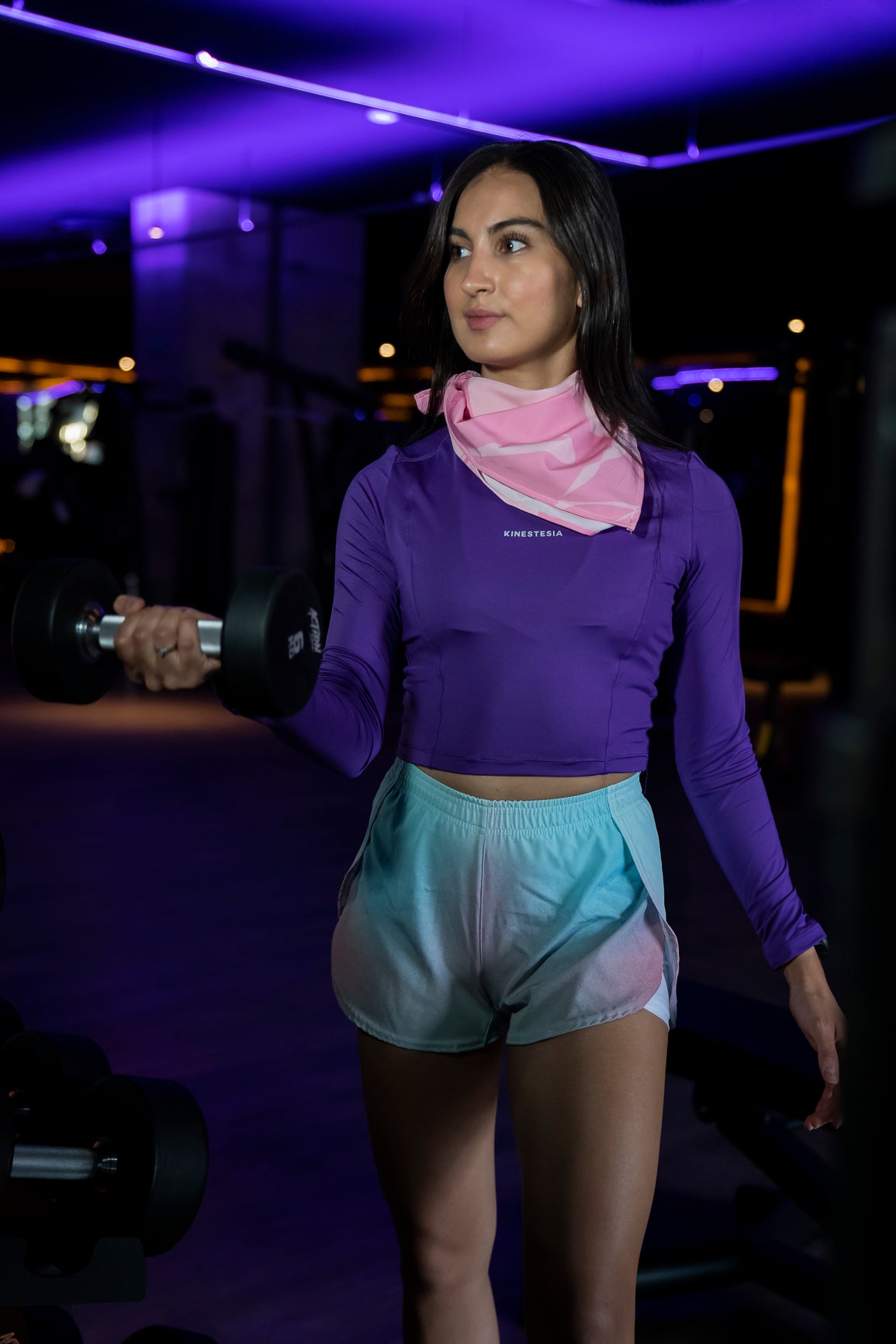 PLAYERA MANGA LARGA MORADO PARA MUJER