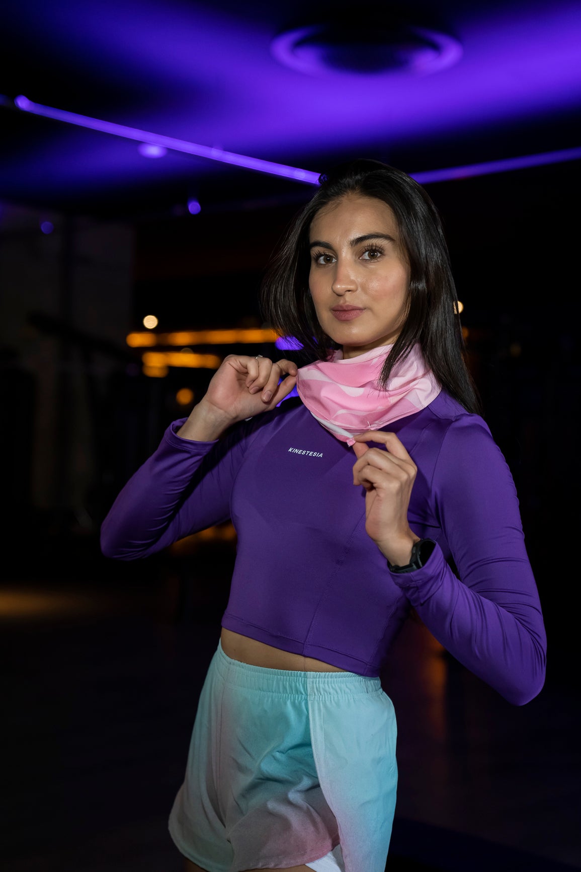 PLAYERA MANGA LARGA MORADO PARA MUJER