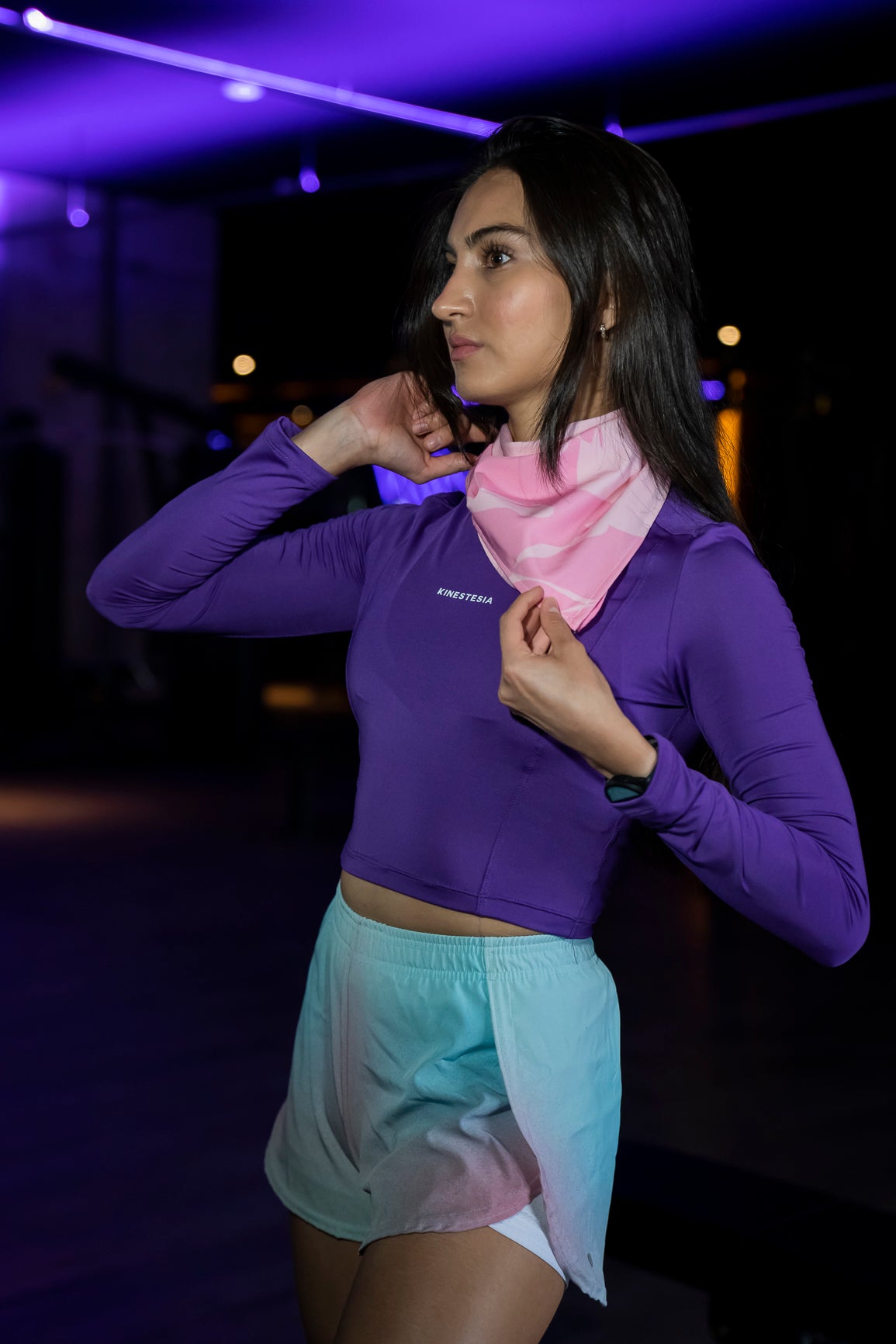 PLAYERA MANGA LARGA MORADO PARA MUJER