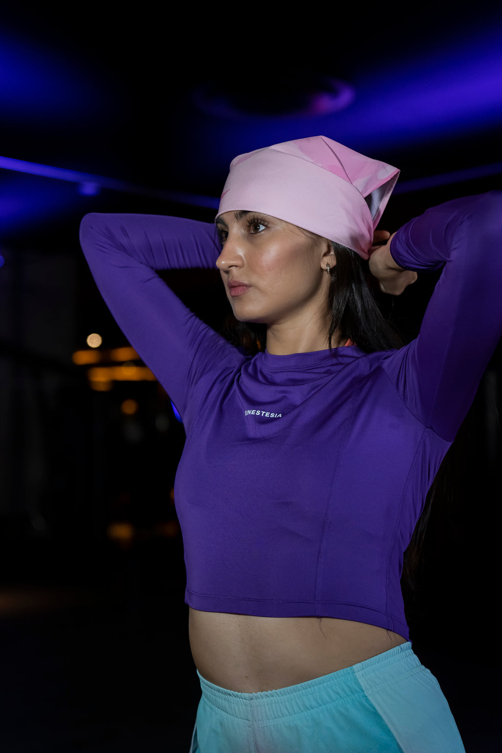PLAYERA MANGA LARGA MORADO PARA MUJER