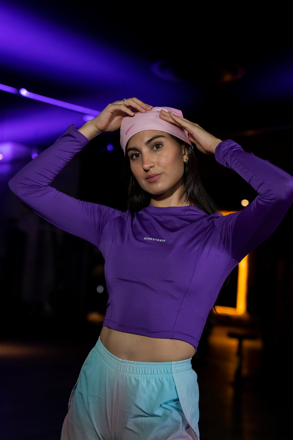 PLAYERA MANGA LARGA MORADO PARA MUJER