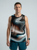 PLAYERA TANK HOMBRE SIN MANGAS NEGRA ONDAS TORNASOL
