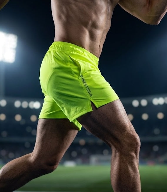 SHORT AMARILLO NEÓN CON LICRA INTERNA PARA HOMBRE