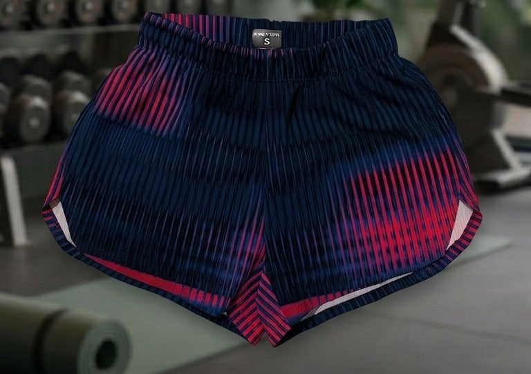 Short deportivo KINESTESIA — SHORT DEPORTIVO MUJER AZUL ROJO DEGRADADO | Ropa Deportiva México