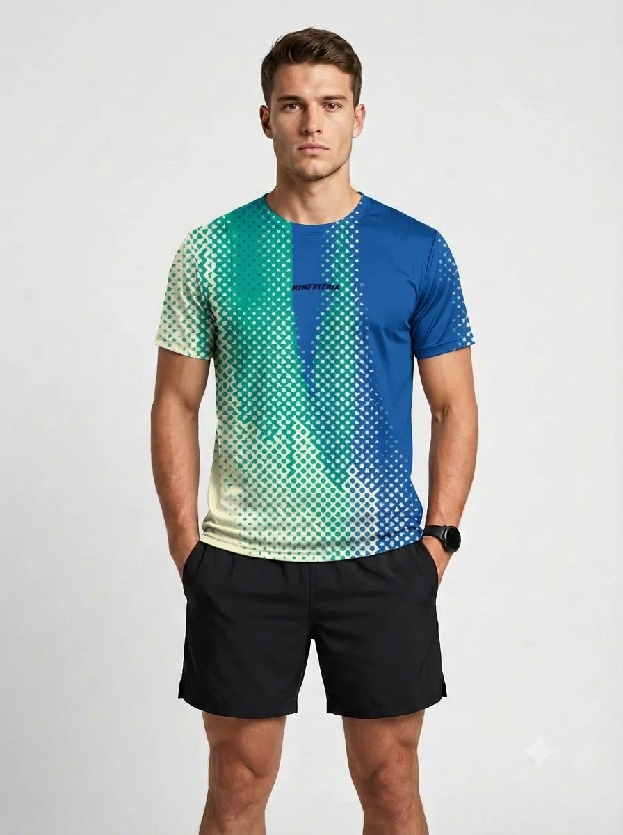 Playera deportiva KINESTESIA — PLAYERA MANGA CORTA KINESTESIA DEGRADADO AZUL, VER | Ropa Deportiva México