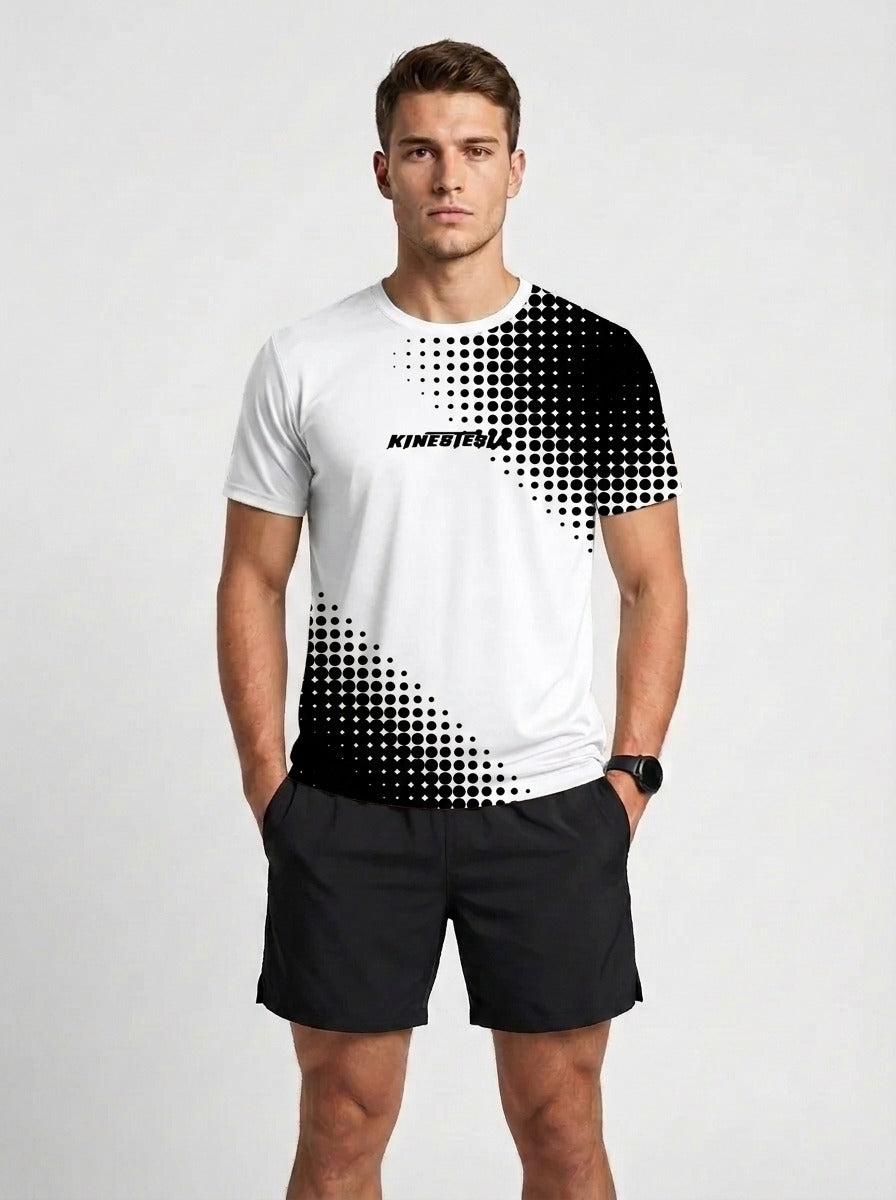 Playera deportiva KINESTESIA — PLAYERA MANGA CORTA KINESTESIA BLANCA DEGRADADO NE | Ropa Deportiva México