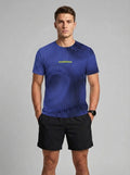 Playera deportiva KINESTESIA — PLAYERA MANGA CORTA KINESTESIA NEGRA LINEAS PURPUR | Ropa Deportiva México