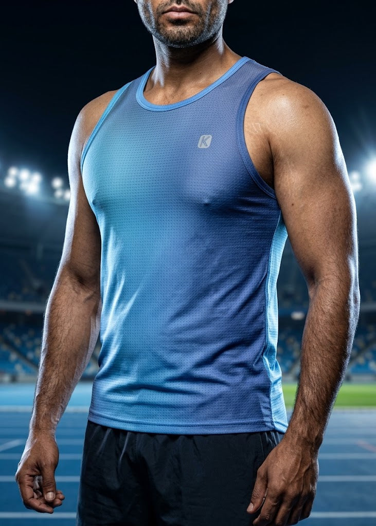 PLAYERA TANK SIN MANGAS AZUL CIELO DEGRADADO DE HOMBRE