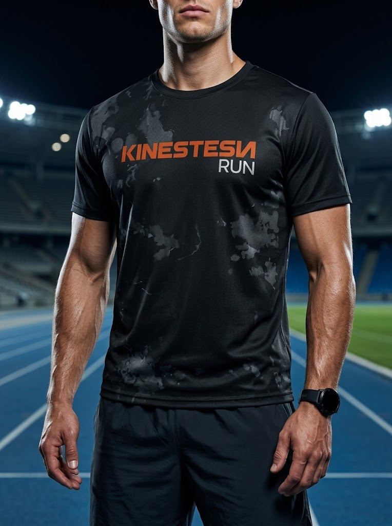 PLAYERA MANGA CORTA KINESTESIA RUN 2.0 · BLACK EDITION HOMBRE Y MUJER