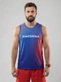 PLAYERA TANK HOMBRE SIN MANGAS AZUL ROJO MIXED DEGRADADO