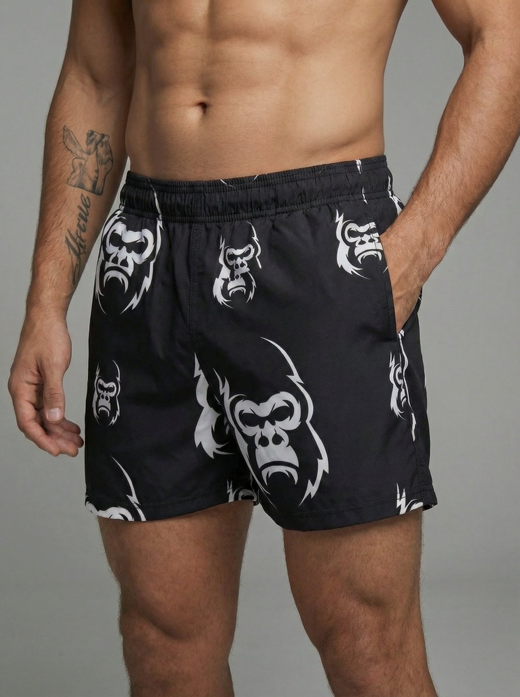 Short deportivo KINESTESIA — SHORT NEGRO JUNGLE CON LICRA INTERNA HOMBRE | Ropa Deportiva México