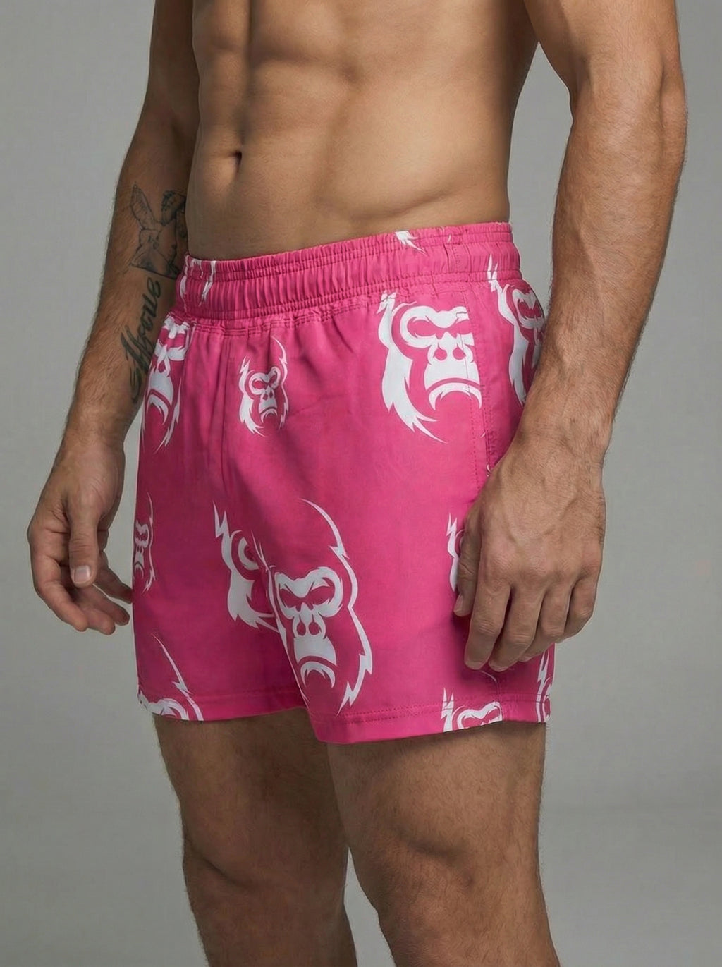 Short deportivo KINESTESIA — SHORT ROSA JUNGLE CON LICRA INTERNA PARA HOMBRE | Ropa Deportiva México
